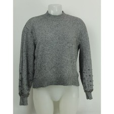 Womens Mango Jumper Size Small Grey With Silver Ball Feature to Arms Article