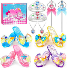 Princess Dress up Shoes Set, Toddler Princess Shoes for Girls, Pretend Play Dres