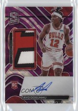 2021 Panini Spectra FOTL Purple Wave Prizm 4/8 Ayo Dosunmu Rookie Patch Auto RC