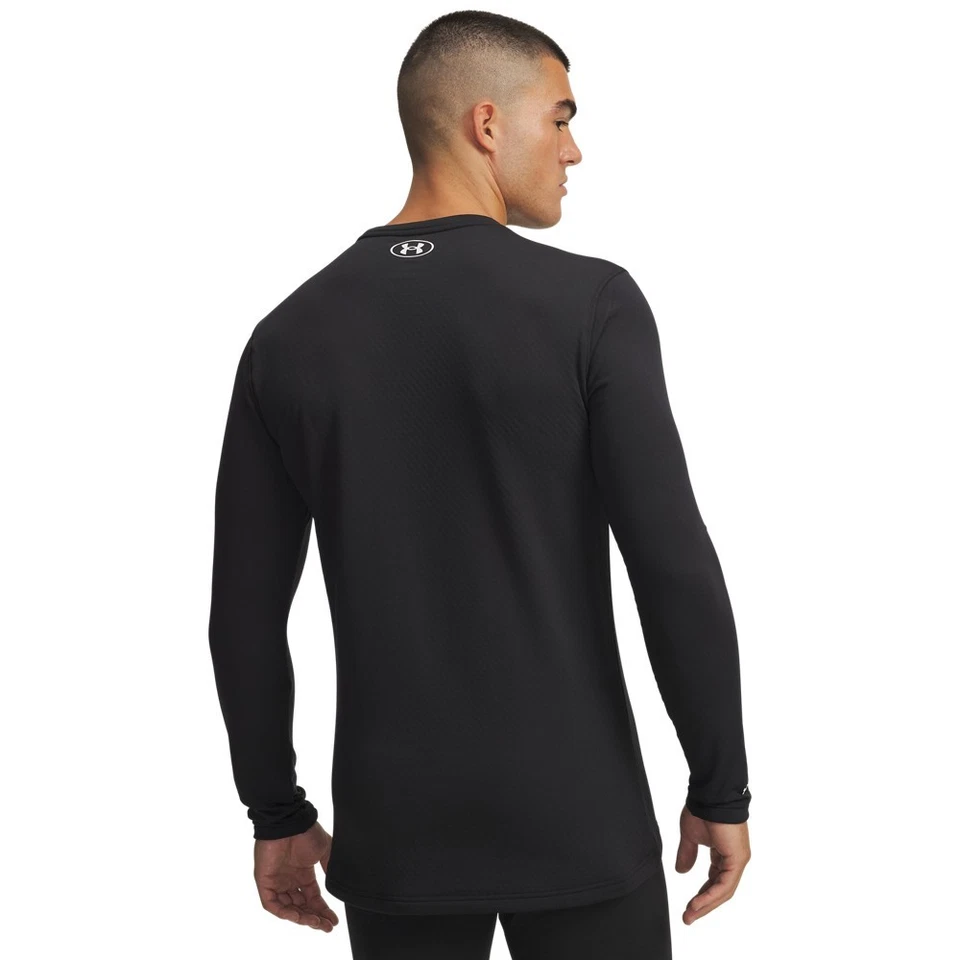 Under Armour 6005297 Men's UA ColdGear Base 3.0 Top Baselayer Crew Shirt, Black - Image 2 of 2