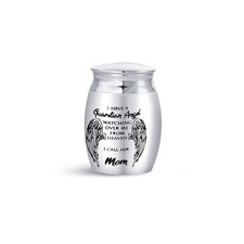 Luluadorn Mini Urn for Ashes Mother Women I Have a Guardian Angel Mom, Silver