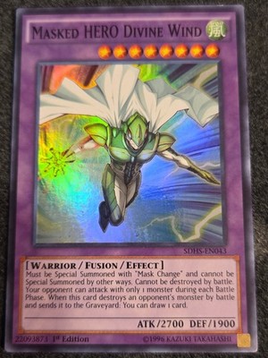 1x (LP) Masked HERO Divine Wind - SDHS-EN043 - Super Rare YuGiOh