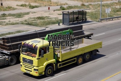 LKW Foto MAN TGA Plattformanhänger Kasachstan gelb #w8so