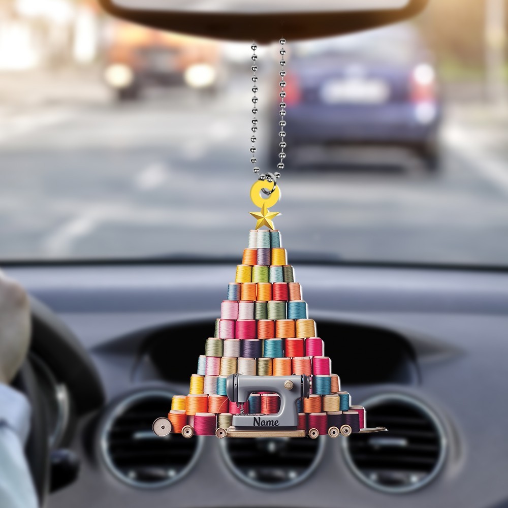 Personalized Sewing Machine Christmas Ornament Sewing Thread Ornament Gift Decor