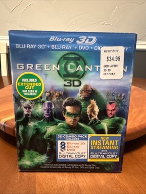 GREEN LANTERN (3 DISC 3D BLU-RAY 2D + DVD + DIGITAL 2011) LIKE NEW 