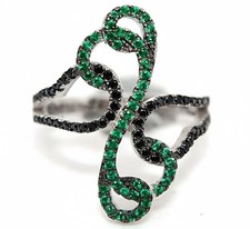 2CT Treated Emerald 925 Solid Genuine Sterling Silver Ring Jewelry Sz 6,7,8 ZB8