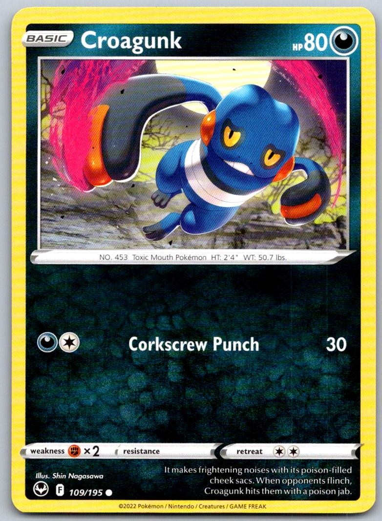 Croagunk 109/195 Common Silver Tempest Pokemon Near Mint