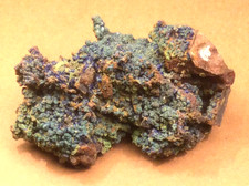 Azurite with Malachite Crystals on Matrix Specimen.63x46x29mm.49 grams
