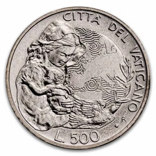 1995 Vatican City Silver 500 Lire BU (w/Box & COA)