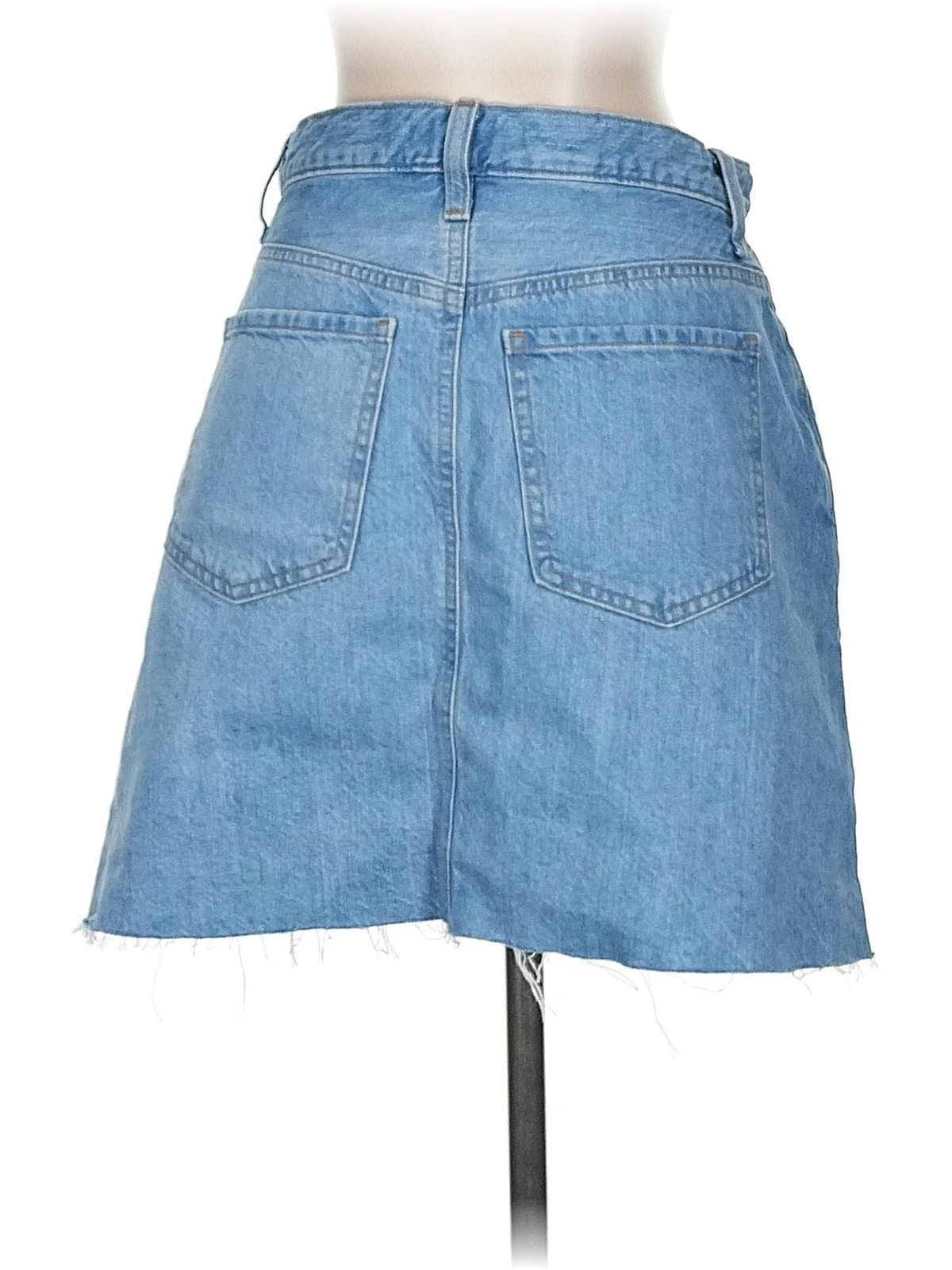 Uniqlo Women Blue Denim Skirt 4 thumbnail 2