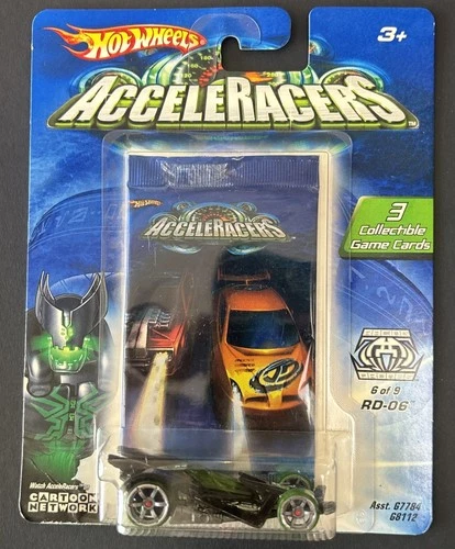 2004 Hot Wheels AceeleRacers Racing Drones #6 RD-06 In Package Different Backing