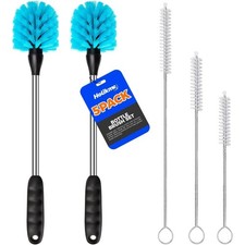 Long Handle Stainless Steel Bottle Brush Cleaner Set with Straw Brushes for