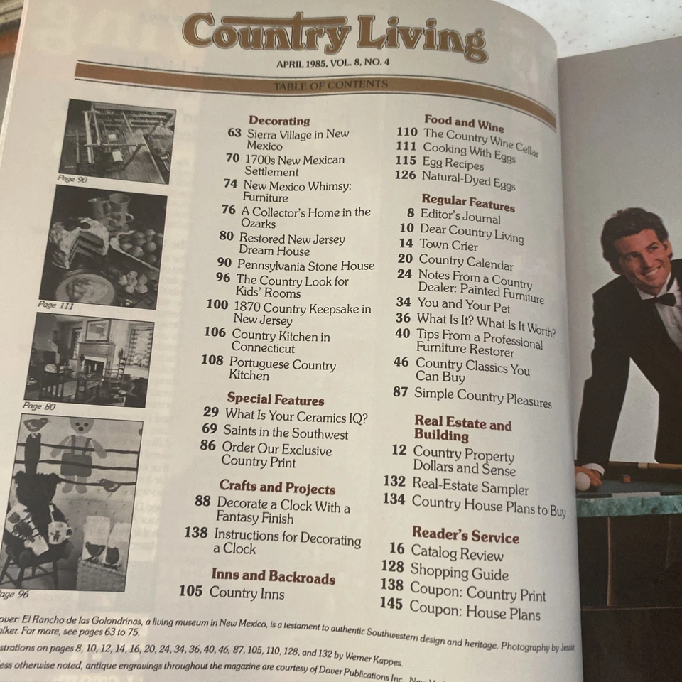 Country Living Magazine April 1985 Farmhouse Cottagecore Decorating - Image 2 of 4