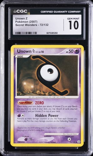 Unown [Z] graded CGC 10 for sale on eBay