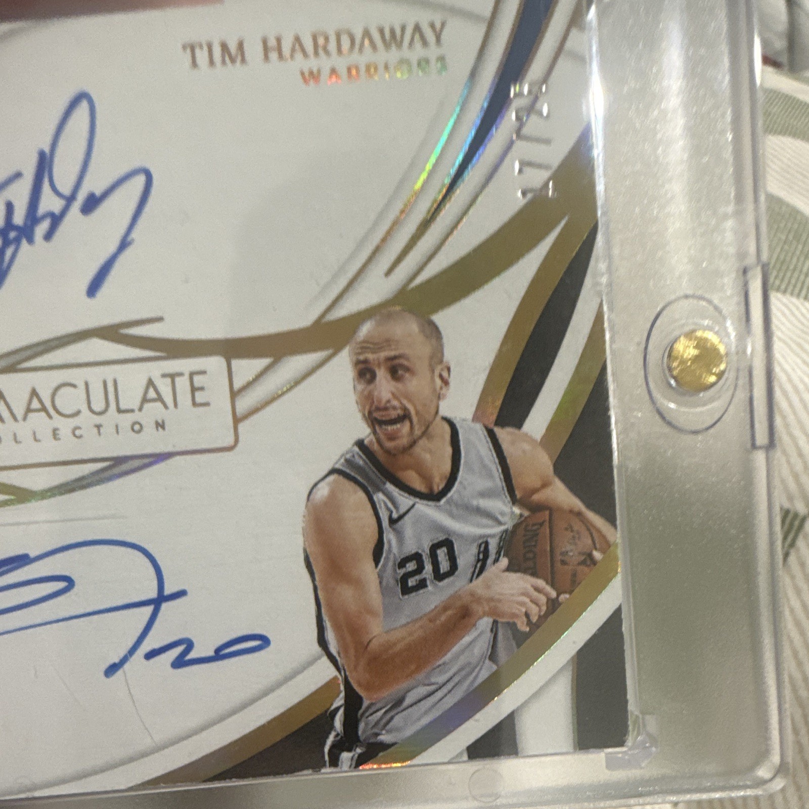 Panini Immaculate Collection Hardaway Ginobili Dual Auto D-THG 1/25 view 4