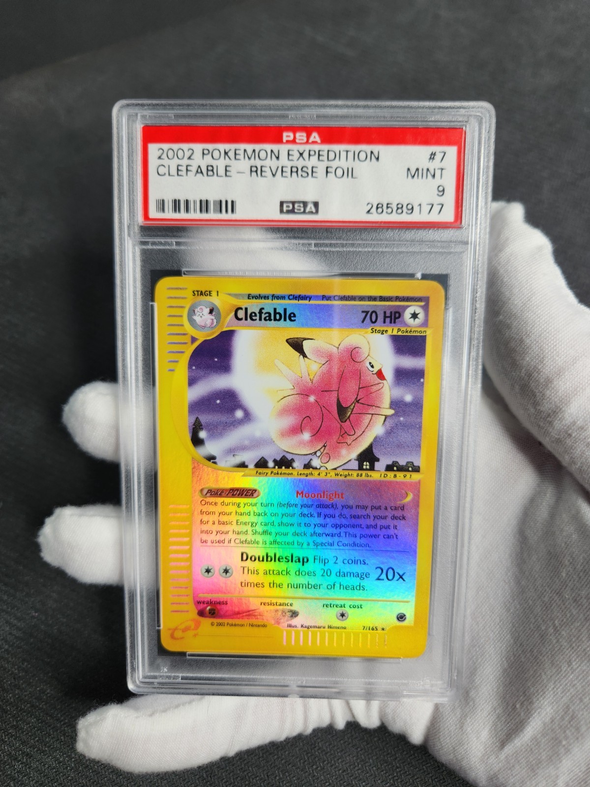 2002 Pokemon Expedition Clefable Reverse Holo Foil #41 PSA 9 Graded Pokémon Card