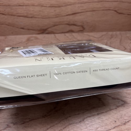 NUEVO NOS Ralph Lauren 450TC RUTHERFORD PARK Sábana Plana Reina a Cuadros Gris Púrpura - Imagen 2 de 5