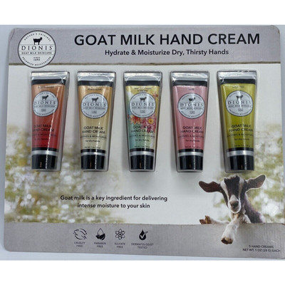 DIONIS GOAT MILK SKINCARE HAND CREAMS - 5 PACK MOISTURIZING, SOOTHES, NOURISHES