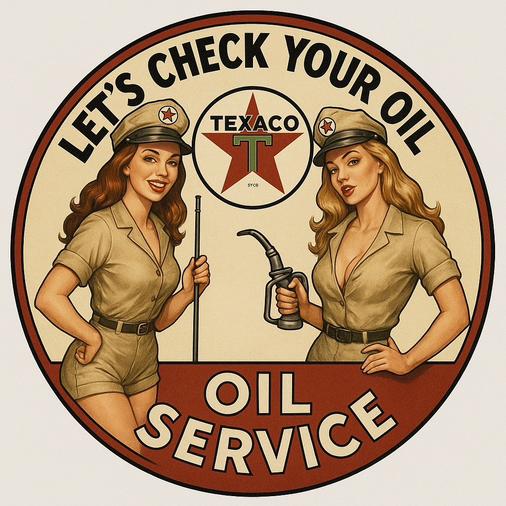 Hi Gloss Texaco Gasoline service Pinup Girl Vintage  Style Metal Sign