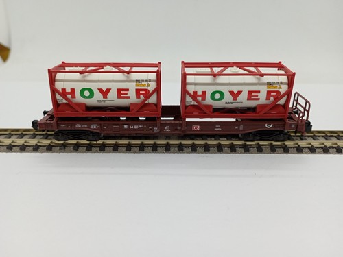 Trix/Minitrix, N-1/160, Wagon plat type Sdgkms 707, DB, HOYER, Réf : 15273-05 | Zustand: Occasion
