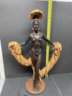 Vegas Showgirl Flapper Sculpture Statue Plaster African American 26” Tall 1 Of 1 — photo 1