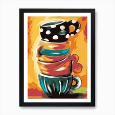 Quadro tazza caffè stampa artistica con cornice wall art poster stampa su tela