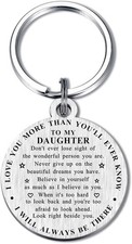 To My Daughter Gifts from Mom Dad - Keychain for Daughter Graduation Birthday Ch