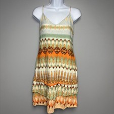 Farm Rio Aztec Tiered Ruffle Strappy Boho Beach Resort Sundress Womens Sz M