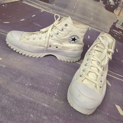 CONVERSE ALL STAR Chuck Taylor White Canvas High Top Sneakers Mens Size 9.5