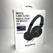 Sony Noise Cancelling Wired Headband Headphones Black Compact MDR-ZX110NC