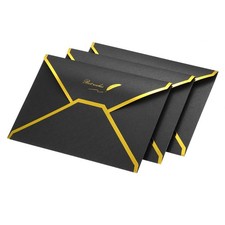 20 Pack Card Envelopes V Flap Foil Border Black