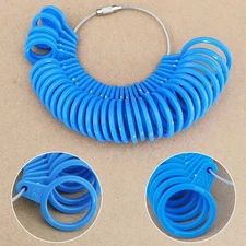 Plastic Ring Sizer Finger Gauge Jewelry Measuring Tool Detachable Size Finder