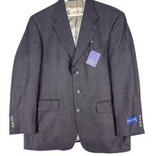 John Ashford Blazer Mens 42R Gray Linen Blend Sport Coat Jacket 3 Button Office