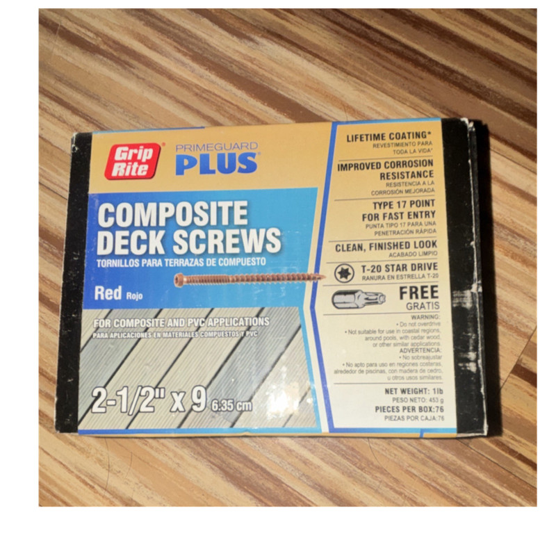 Grip Rite Primeguard Plus Composite Deck Screws T-20 Star 2-1/2 