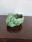 vintage McCoy frog & lotus ceramic planter unmarked green  6 inches