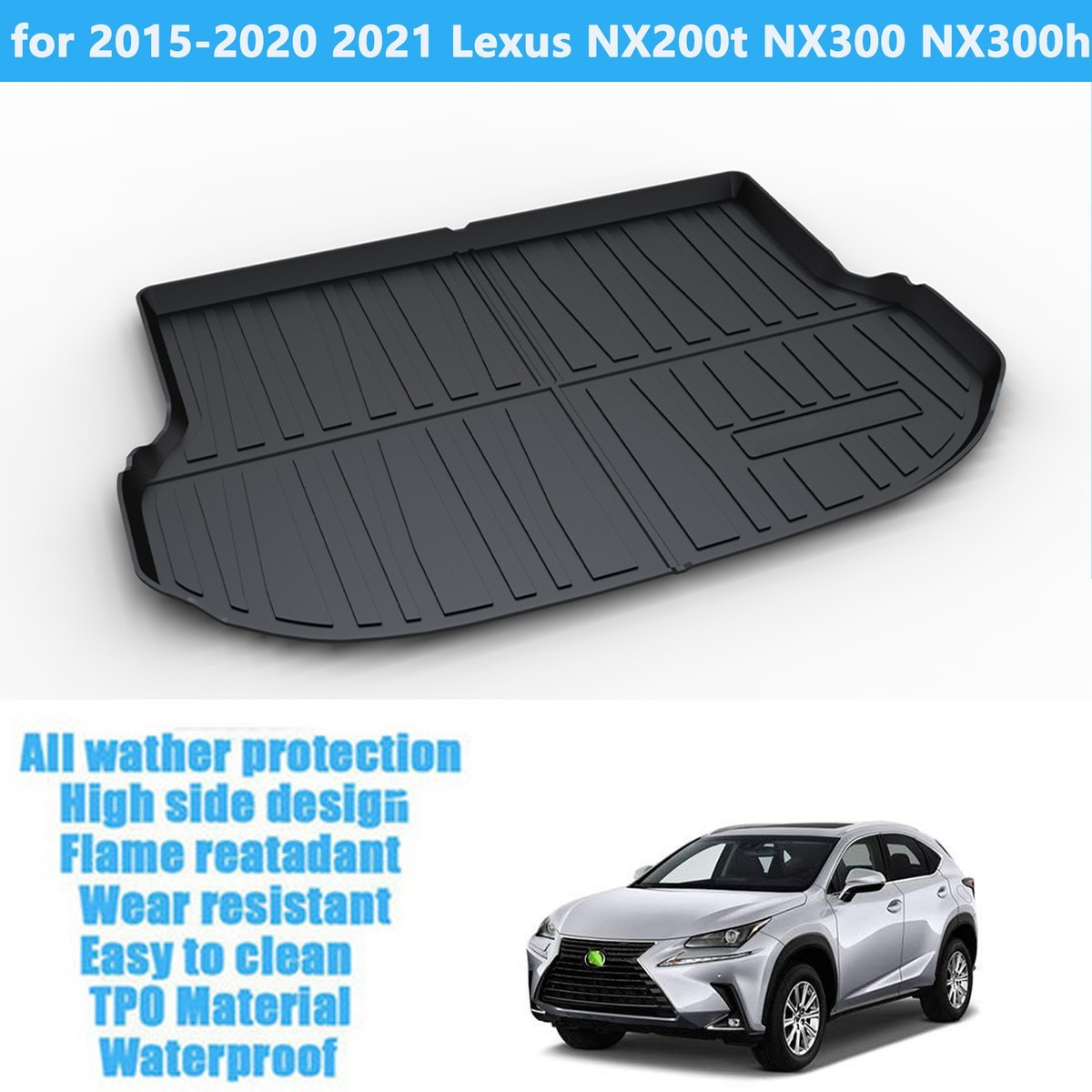 Lexus トランクマット 黒 Black Cargo Trunk Liner Floor Cover Mat for 2015-2021 Lexus NX200t