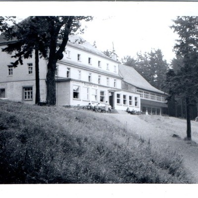 1959 Kreuzberg Monastery Berggasthof Roth Inn Germany 5'' Vintage Snapshot Photo