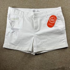 NWT White Denim Shorts Girls Size 18 Wonder Nation Factory Distressed