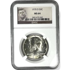 1970-D Kennedy Half Dollar NGC MS64 Kennedy Label - NA39