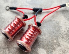 1.25" 8-32 Tattoo Machine 7.5 Wrap Brown Washers Clear Candy Red wires Forward