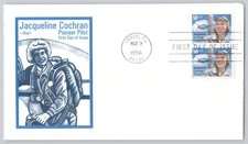 Indio, CA Jacqueline Cochran Pioneer Pilot First Day Cover, Modern 1996