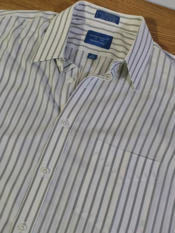 Camisa de vestir vintage Towncraft para hombre talla 17-32/33 sin arrugas Foto 2 de 4