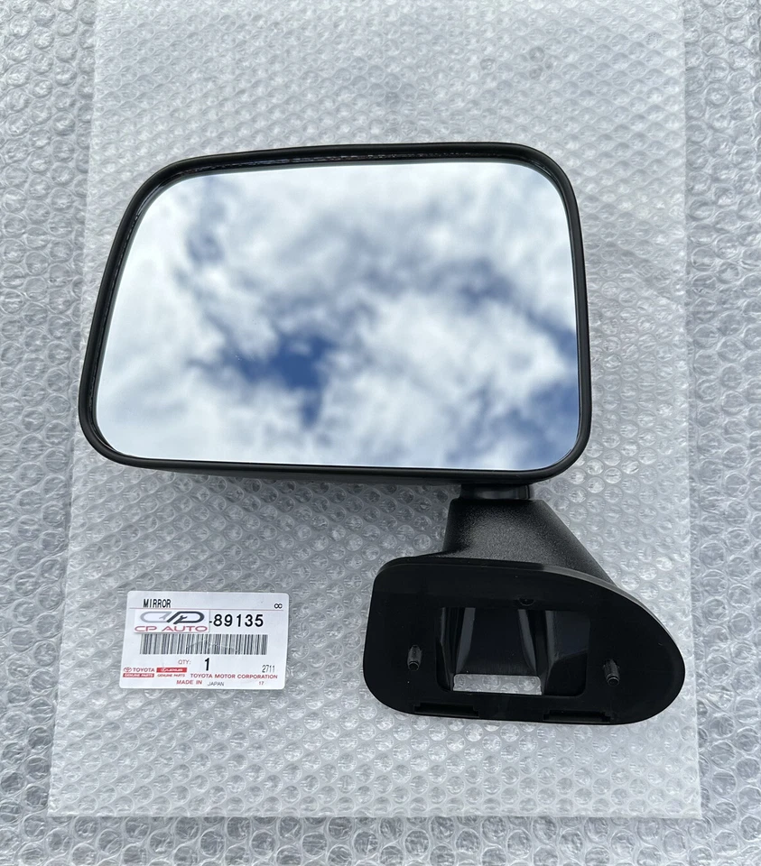 86-89 TOYOTA PICKUP CONDUCTOR DELANTERO IZQUIERDO PUERTA ESPEJO NEGRO OEM NUEVO Foto 2 de 4