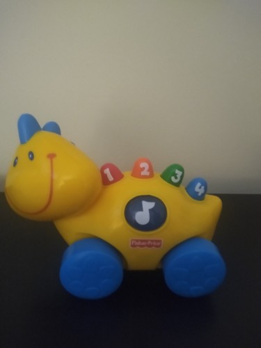 Vintage Fisher Price Baby Smartronics Roll Along Dino