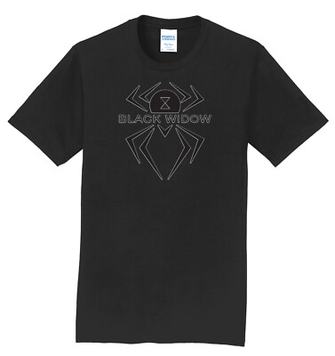 NEW I AM Bowling   Black Black Widow Logo Black Graphic T-Shirt Sizes S-4XL
