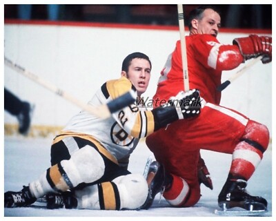 NHL Boston Bruins Don Awrey Gordie Howe Detroit Red Wings Color 8 X 10 Photo 