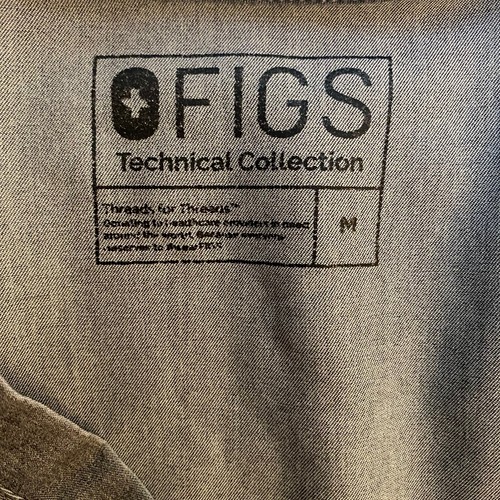 Figs Technical Catrina Scrub Top Shirt Womens Medium Gray Pocket V-Neck Stretch - Picture 3 of 6