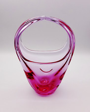 dekorative Glasschale - Glaskörbchen - Bohemia Glas - rosa - schwer