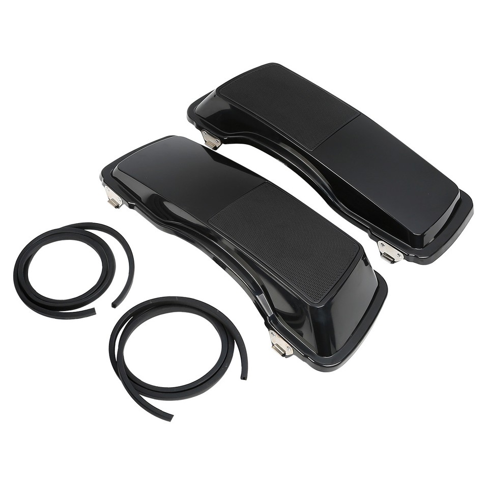 TCMT 6x9 Saddlebag Speaker Lids For Harley Touring Road King Electra Glide 1993-2013 - Black ABS Plastic, Pre-Drilled, Waterproof Cover Included-916488