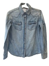 Tin Haul Womens Small Western Denim Shirt Long Sleeve Snap Buttons